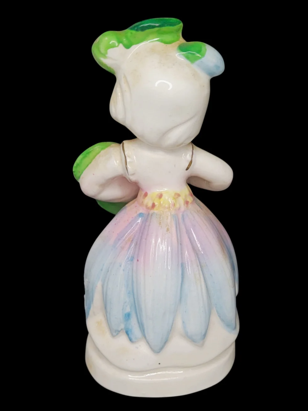 1950s July Ruby Birthstone Napco Water Lily Flower Ceramic Girl Figurine